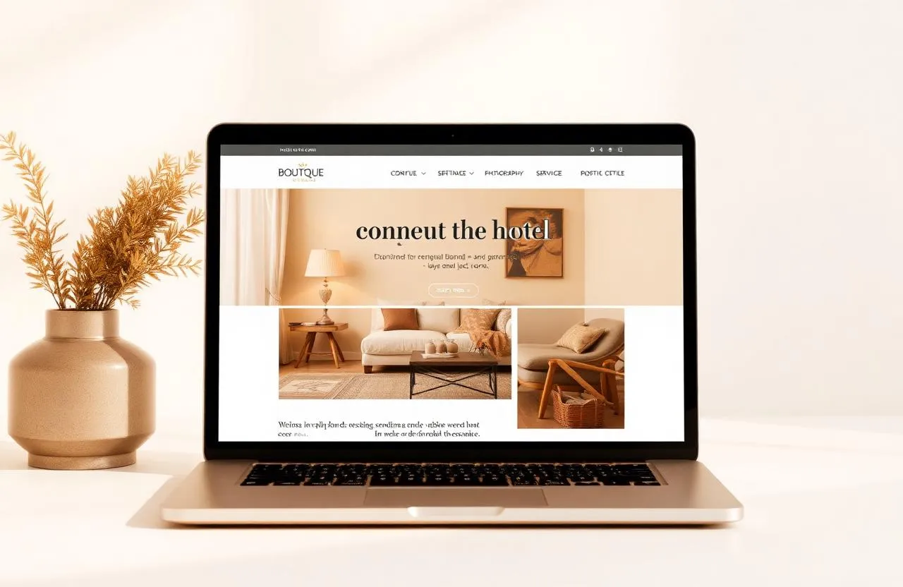 Boutique Hotel — Meleg, lifestyle weboldal stílus